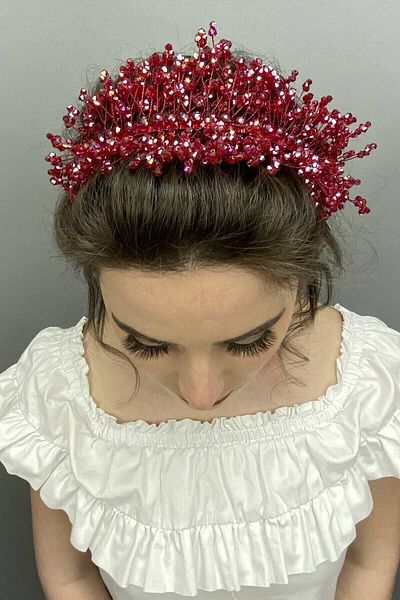 Hobigram Henna și coroană de mireasă cu cristal de piatră Sirius pentru cele mai frumoase mirese – Coroană, cu piatră de cristal, model elegant – Coroană –