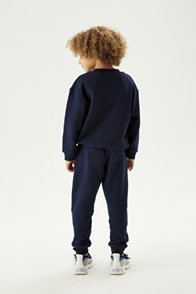 Nebbati Boy's Navy Blue Sweatshirt 23FW0NB3419