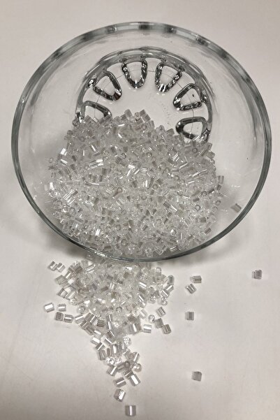 Hobigram Sortiment de mărgele Mărgele tăiate Culoare albă 50 gr – Mărgele