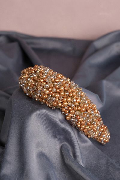 Hobigram Accesoriu de păr de mireasă cu mărgele Leal pentru cele mai frumoase mirese – Coroană, cu pietre de cristal, model elegant – Coroană