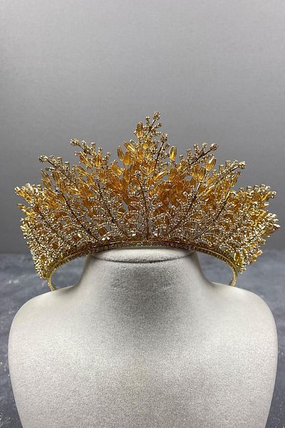 Hobigram Nairobi Beaded Bridal Henna Tiara for the Most Beautiful Brides – Crown, Crystal Stone, Stylish Model – Crown –