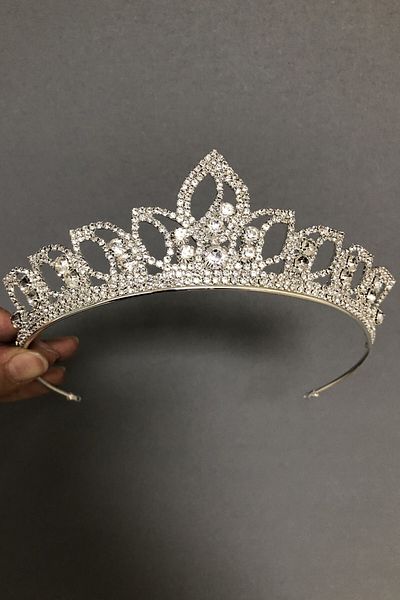 Hobigram Coroana de mireasa model Leon de culoare argintie pentru cele mai frumoase mirese – Coroana, piatra de cristal, model elegant, coroana de mireasa – T