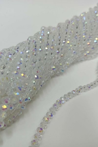 Hobigram Χάντρες Ποικιλία Sparkly White Crystal Beads 6 mm – Χάντρες, Κομψό Σχέδιο, Γυναικείο Αξεσουάρ – Χάντρες