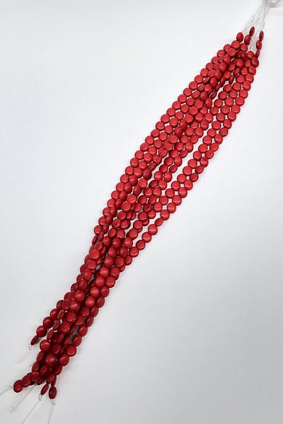 Hobigram Χάντρες Ποικιλία Coral Red Flat Stone Beads – Χάντρες, Κομψό Σχέδιο, Γυναικείο Αξεσουάρ – Χάντρες