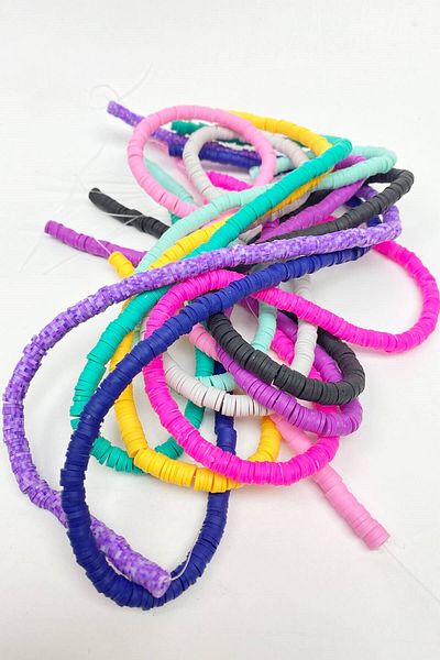 Hobigram Beads Assortment Colorful 6 mm Fimo Beads Set 10 Strings – Beads, Stylish Design, Women's Accessory – Bonc