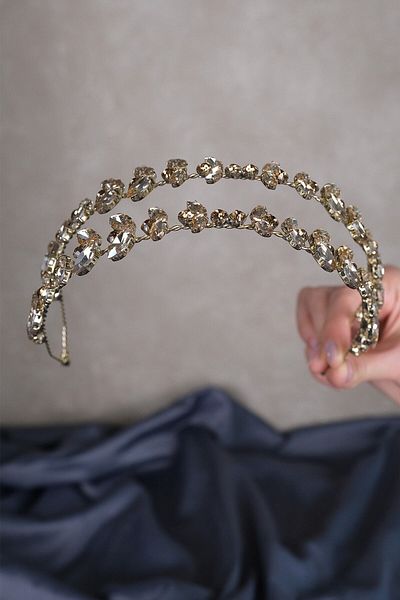 Hobigram Coroana de mireasa Henna din cristal de sticla Alpha Shuttle pentru cele mai frumoase mirese – Coroana, cu pietre de cristal, model elegant – T