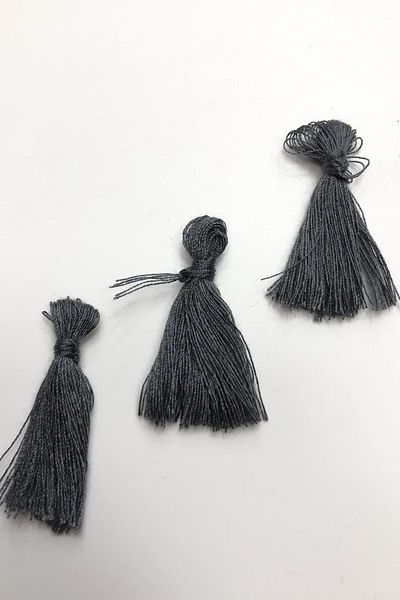 Hobigram Decorative Ribbon Cotton Tassel Anthracite Color 10 Pieces 3 cm – Decorative Ribbon, Stylish Design – Decorative