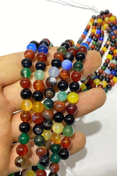 Hobigram Beads Assortment Agate Natural Stone Beads – Special Design, Accessory, Quality Production, Eye-Catching Style –