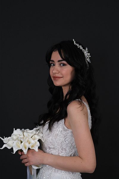 Hobigram Accesoriu de mireasă cu cataramă laterală cu perle și pietre pentru cele mai frumoase mirese – coroană, piatră de cristal, model elegant – T