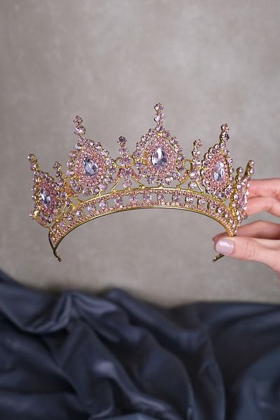 Hobigram Cei mai frumoși mireși Ahu Drop Crystal Stone Bridal Henna Crown – Coroană, Crystal Stone, Model elegant – Coroană –