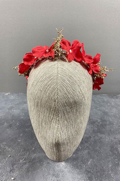 Hobigram Coroana de mireasa cu design pentru fotografiere in aer liber cu hortensie si iarbă de mare pentru cele mai frumoase mirese – Coroană, cu pietre de cristal – Coroană –