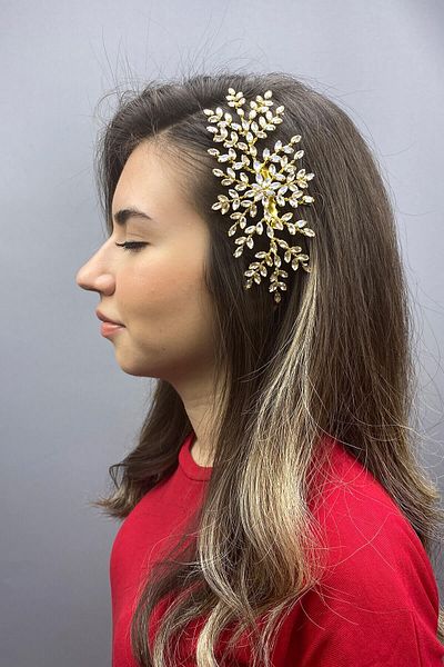 Hobigram Bridal Accessory Honey Color Island Model Scalloped Hair Accessory – Bridal Accessory, Stylish Design – Bridal Ak