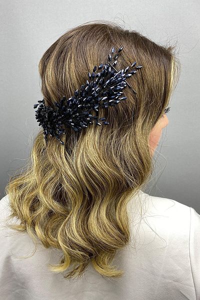 Hobigram Bridal Accessory Navy Blue Arya Branch Motif Crystal Bridal Hair Accessory – Bridal Accessory – Bridal a