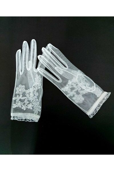 Hobigram Bridal Accessory Women's White Bridal Gloves – Special Design, Accessory, Quality Production, Eye-Catching Style