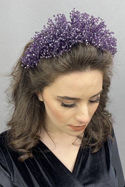 Hobigram Bridal Accessory Lilac Atair Henna and Bridal Crown – Bridal Accessory, Stylish Design, Women's Accessory – Gel