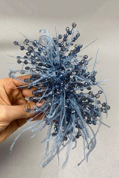 Hobigram Hair Accessory Blue Crystal Beaded and Feather Hair Accessory – Other Hair Accessories, Stylish Design –