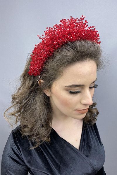 Hobigram Bridal Accessory Red Atair Henna and Bridal Crown – Bridal Accessory, Stylish Design, Women's Accessory –