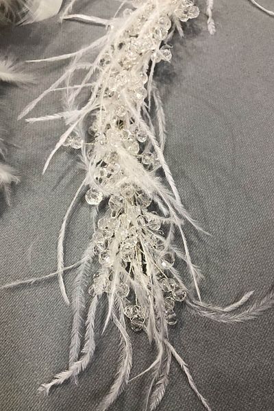 Hobigram Hair Accessory White Wind Crystal Feathered Turban and Hair Accessory – Other Hair Accessories – Other S