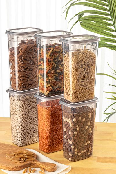 Vienev 1.9-Liter Peggy 6-Piece Rectangular Storage Set with Screen Printing Label