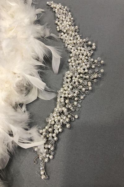 Hobigram Hair Accessory Cream Belen Crystal Hair and Turban Accessory – Other Hair Accessories, Stylish Design – Di