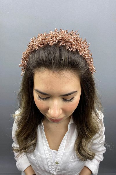 Hobigram Bridal Accessory Rose Barbara Model Hair and Turban Accessory – Bridal Accessory, Stylish Design – Bridal a