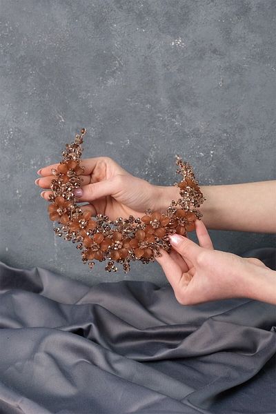 Hobigram Hair Accessory Nida Flower Enamel Bridal Crown Hair and Turban Accessory – Other Hair Accessories – Other