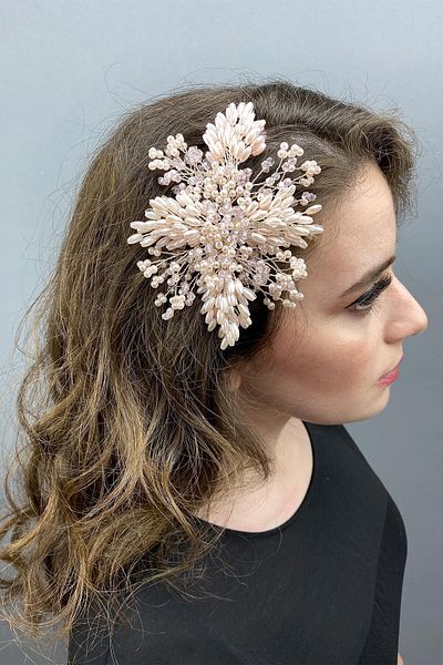 Hobigram Bridal Accessory Salmon Hair and Turban Accessory – Bridal Accessory, Stylish Design, Women's Accessory – Gel