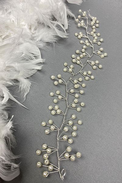 Hobigram Hair Accessory Cream Pearl Vella Beaded Bridal Crown Hair Accessory – Other Hair Accessories – Other