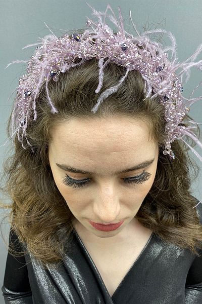 Hobigram Bridal Accessory Powder Capella Hair and Turban Accessory – Bridal Accessory, Stylish Design – Bridal Accesso