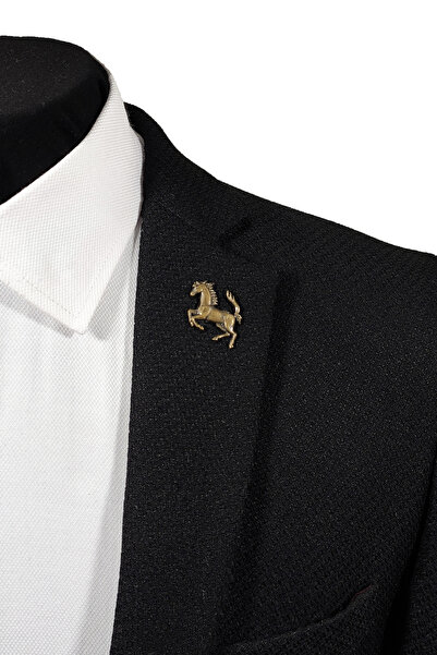 BLC Basic Line Co. Şahlanan At Figürlü Bronz Renginde Yaka İğnesi Yaka Broşu