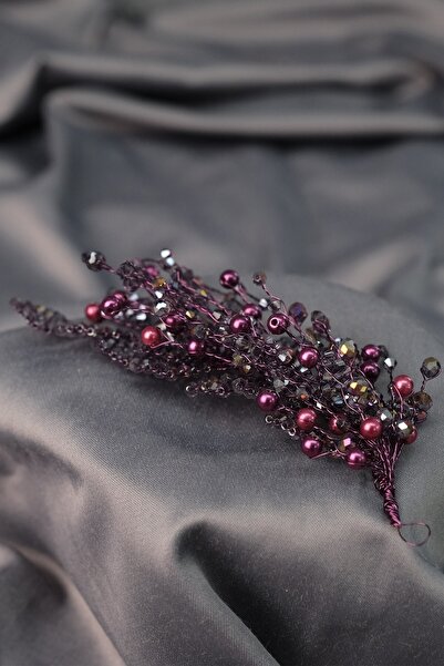 Hobigram Bridal Accessory Purple Rana Side Buckle Bridal Hair and Turban Accessory – Bridal Accessory, Stylish Design –
