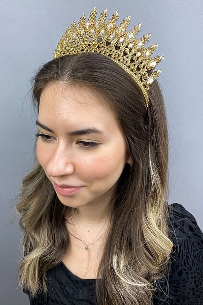 Hobigram Bridal Accessory Anthracite Golden Yellow Henna Henna Bridal Crown – Bridal Accessory – Bridal Accessory