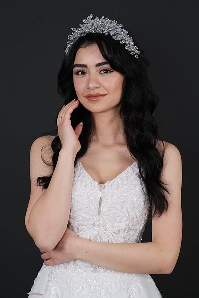 Hobigram Hair Accessory Nilsu Beaded Bridal Crown and Turban Accessory – Other Hair Accessories, Stylish Design –