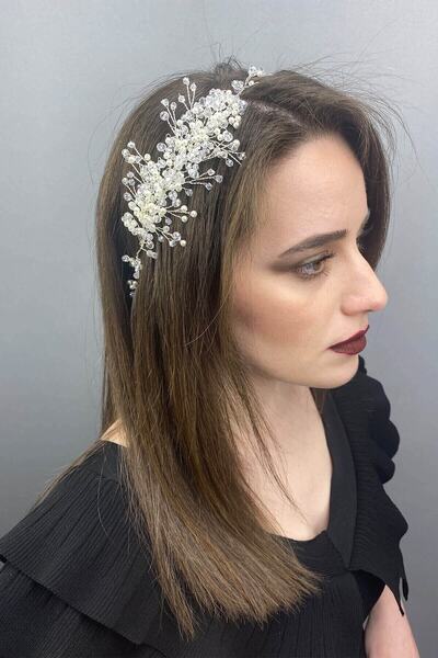 Hobigram Αξεσουάρ νύφης Κρεμ Δερέν Στέμνα νύφης και αξεσουάρ μαλλιών – Άλλα αξεσουάρ μαλλιών, κομψό σχέδιο – Άλλα