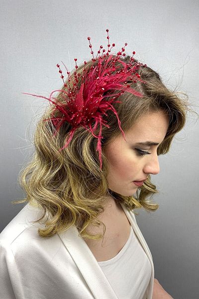 Hobigram Hair Accessory Burgundy Ala Leaf Model Bridal Henna Crown – Other Hair Accessories, Stylish Design – Other
