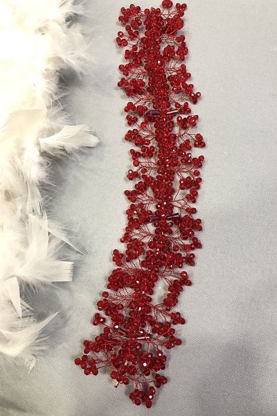 Hobigram Bridal Accessory Red Dream Crystal Hair and Turban Accessory – Bridal Accessory, Stylish Design – Bridal