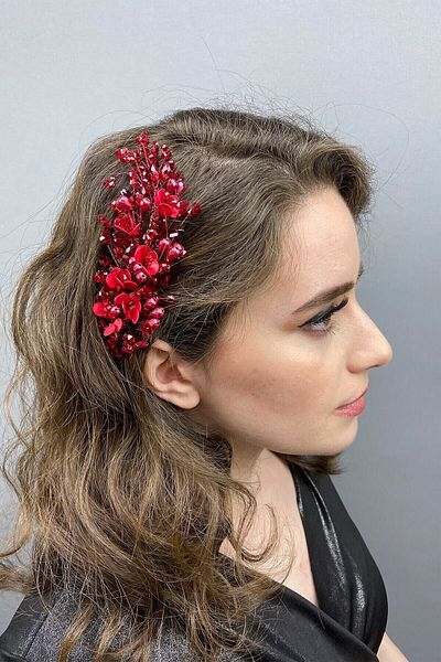 Hobigram Bridal Accessory Burgundy Vega Hair and Turban Accessory – Other Hair Accessories, Stylish Design – Other Sa