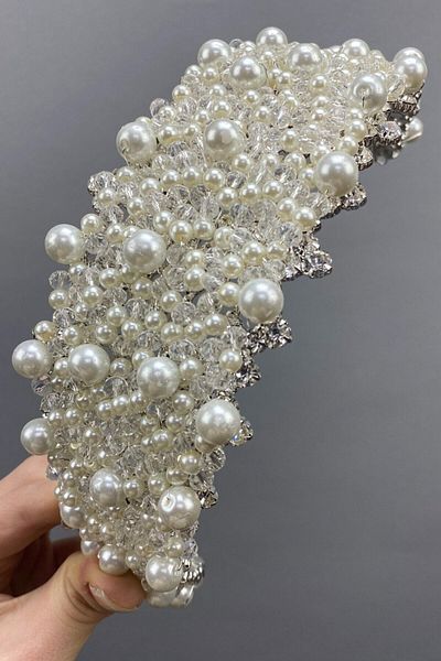 Hobigram Hair Accessory Large Pearl and Stone Headband Bridal Accessory – Other Hair Accessories, Stylish Design –