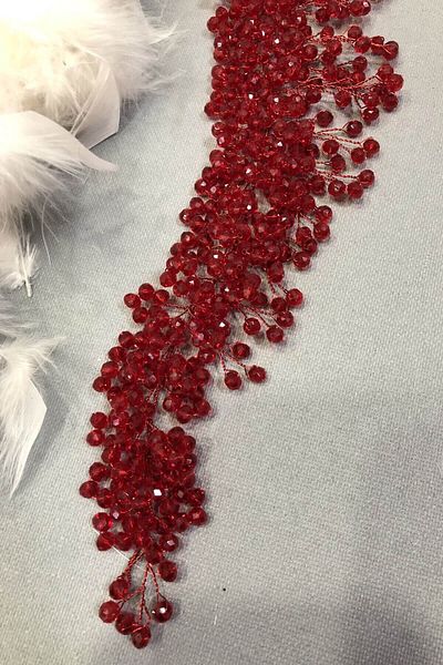 Hobigram Hair Accessory Red Belen Crystal Hair and Turban Accessory – Other Hair Accessories, Stylish Design –