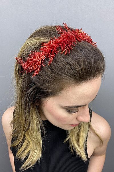 Hobigram Bridal Accessory Red Halex Beaded Bridal Hair Accessory – Other Hair Accessories, Stylish Design –