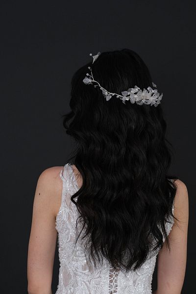 Hobigram Bridal Accessory White Mila Flower Branch Motif Bridal Henna Crown – Bridal Accessory, Stylish Design – Bridal