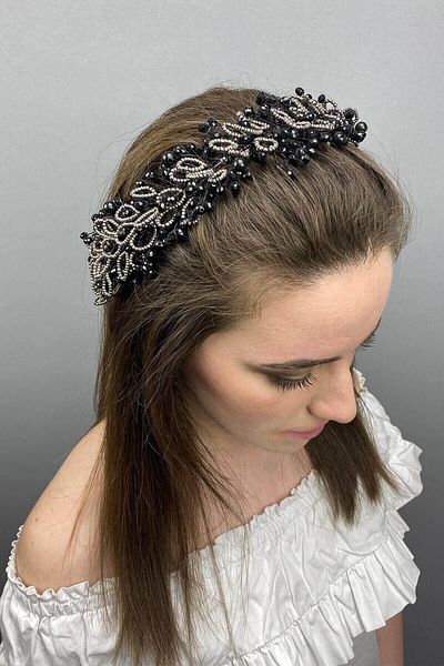 Hobigram Hair Accessory Women's Black Anthracite Yaren Bridal Hair Accessory – Other Hair Accessories, Stylish Design