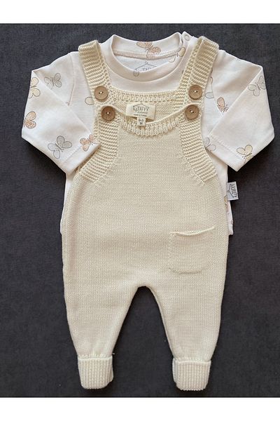 Tafyy Knitwear Salopeet Set - Butterfly Printed