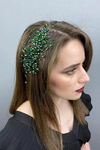 Hobigram Hair Accessory Women's Green Deren Bridal Crown and Hair Accessory – Other Hair Accessories, Stylish Design –