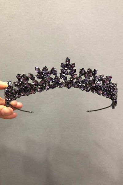 Hobigram Bridal Accessory Purple Plated Henna Bridal Crown – Bridal Accessory, Stylish Design, Women's Accessory – Bridal