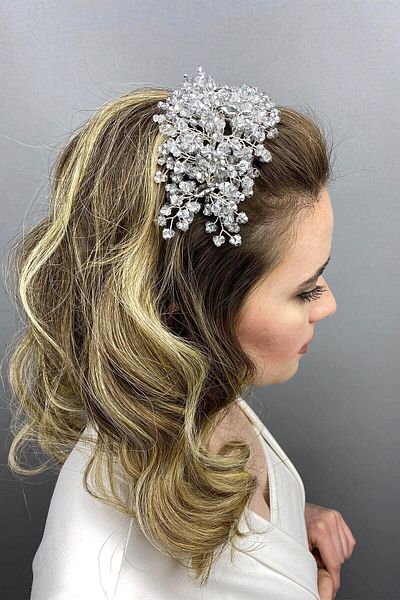 Hobigram Bridal Accessory Silver Color Barbara Model Bridal Henna Crown – Bridal Accessory, Stylish Design – Bridal Ak
