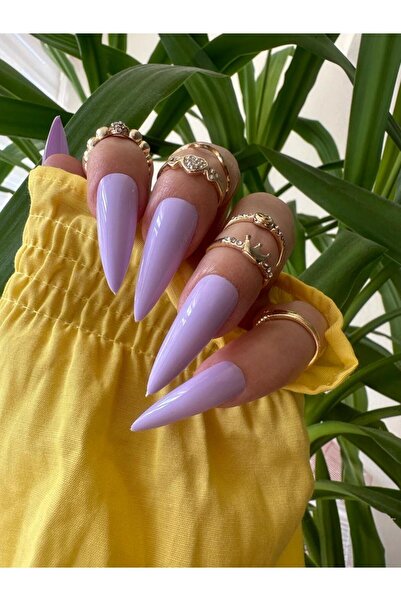 SYBELLE KOZMETİK 20 Adet Lila Stiletto Takma Tırnak