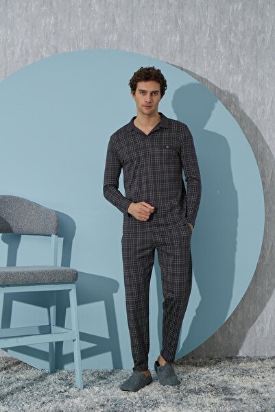 Sevim Чоловічий піжамний комплект з довгими рукавами, колір димчастий C9T4N4O7