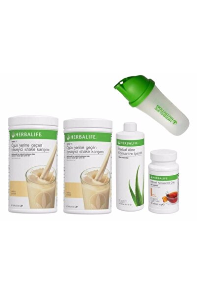 Herbalife Set 2 Adet Vanilya Shake 1 Ad. Aloevera 1 Ad. Şeftali Çay 50 gr Ve Shaker