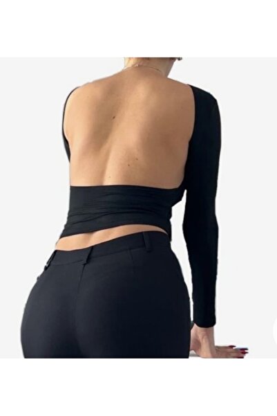 quella atelier Derin Sırt Dekolteli Bluz